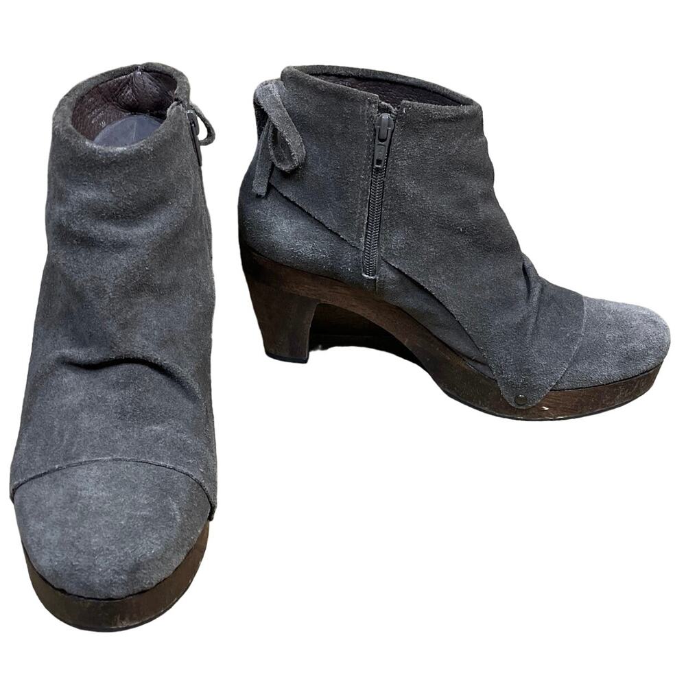 Matisse Gwen Brown Suede Wooden Heel Ankle Boots Booties SZ 9
